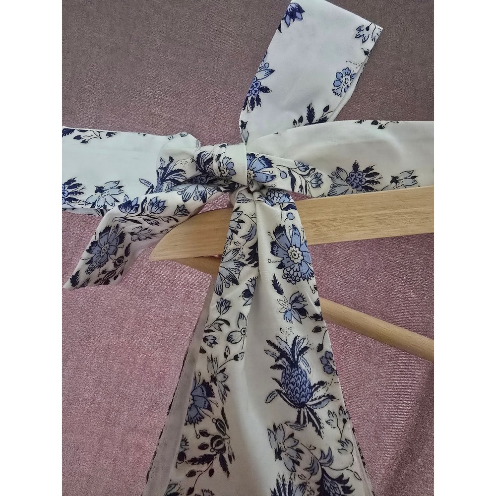 Vineyard Vines Bella Floral Poplin Ruffle Maxi Dress NWT White Blue XL - Picture 8 of 12
